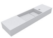 Раковина для ванной Miraggio Toni 85х22 см L литой мрамор Mirasoft Technology белый 8814206