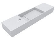 Раковина для ванной Miraggio Toni 85х22 см R литой мрамор Miramarble белый матовый 8814194