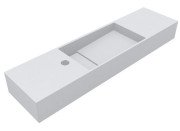 Раковина для ванной Miraggio Toni 85х22 см R литой мрамор Mirasoft Technology белый 8814195