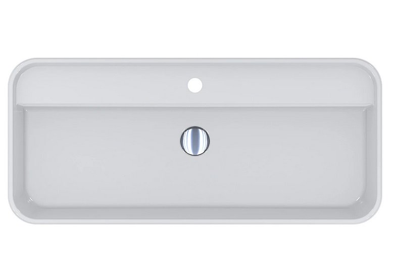 Раковина для ванної Miraggio Ocean 90,1х40,1 см литий мармур Miramarble білий 8814008