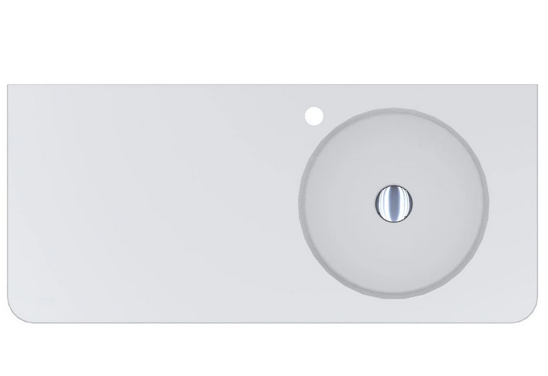 Раковина для ванной Miraggio Loop R 100х45 см литой мрамор Miramarble белый матовый 8814191