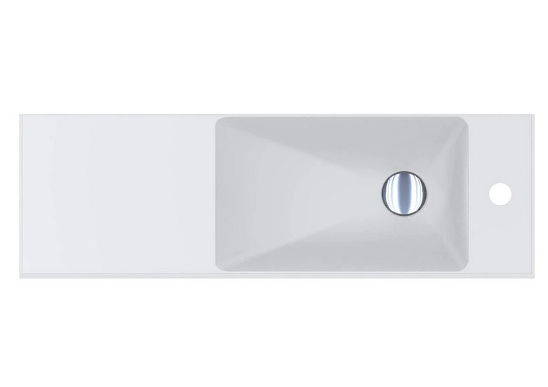 Раковина для ванной Miraggio Shanghai R 80,8х25,8 см литой мрамор Miramarble белый матовый 0000577