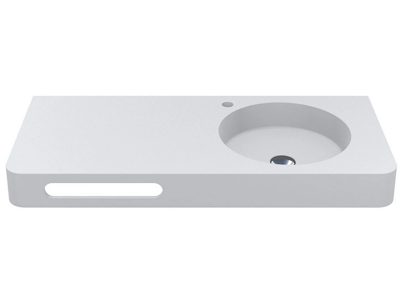 Раковина для ванной Miraggio Loop R 100х45 см литой мрамор Mirasoft Technology белый 8814192