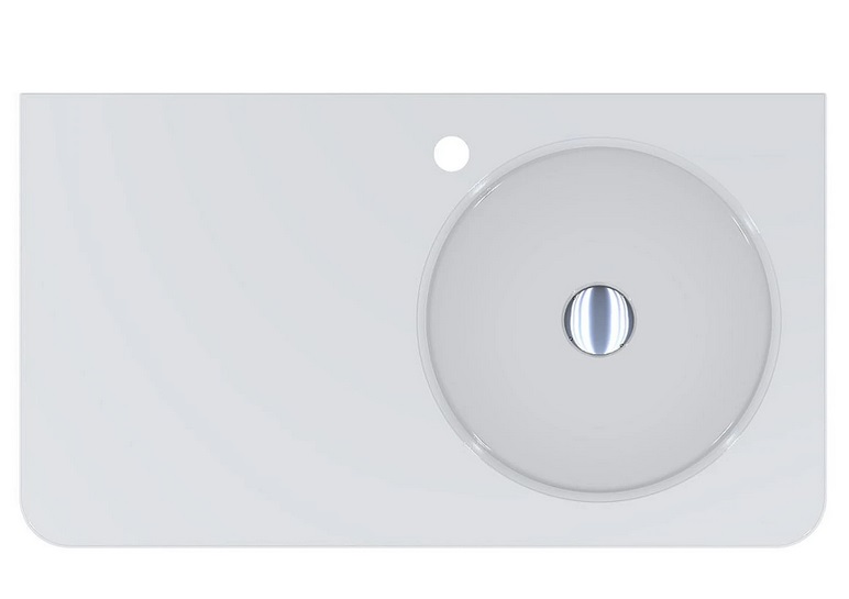 Раковина для ванної Miraggio Loop R 80х45 см мармур литий Miramarble білий 8814187