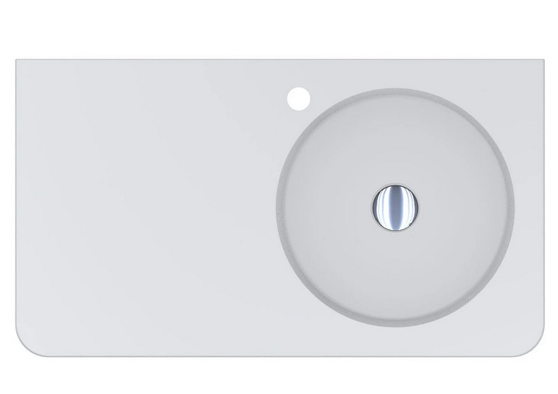 Раковина для ванной Miraggio Loop R 80х45 см литой мрамор Miramarble белый матовый 8814188