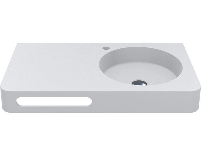 Раковина для ванной Miraggio Loop R 80х45 см литой мрамор Mirasoft Technology белый 8814189