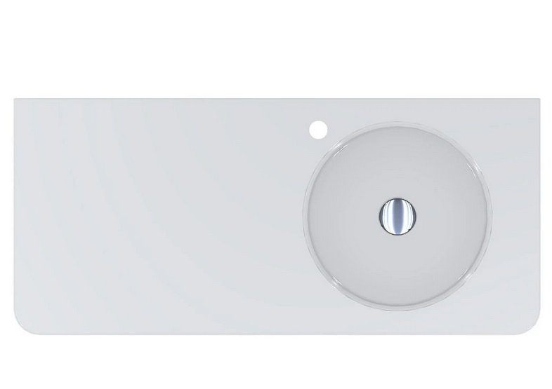 Раковина для ванной Miraggio Loop R 100х45 см литой мрамор Miramarble белый 8814190