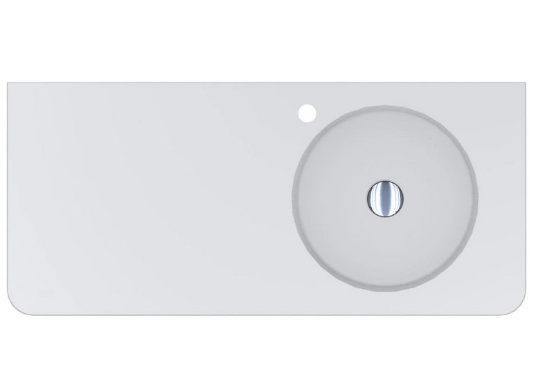 Раковина для ванної Miraggio Loop R 100х45 см мармур литий Miramarble білий матовий 8814191