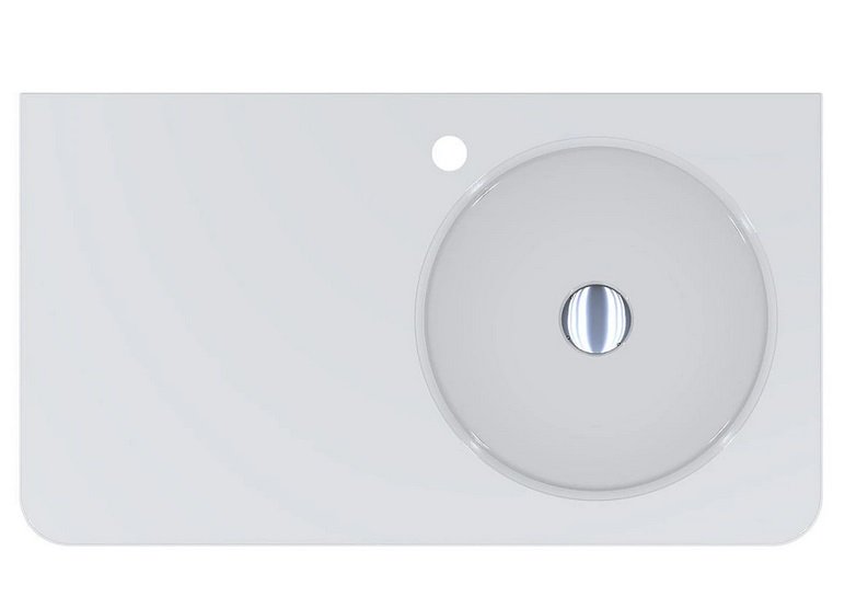 Раковина для ванной Miraggio Loop R 80х45 см литой мрамор Miramarble белый 8814187