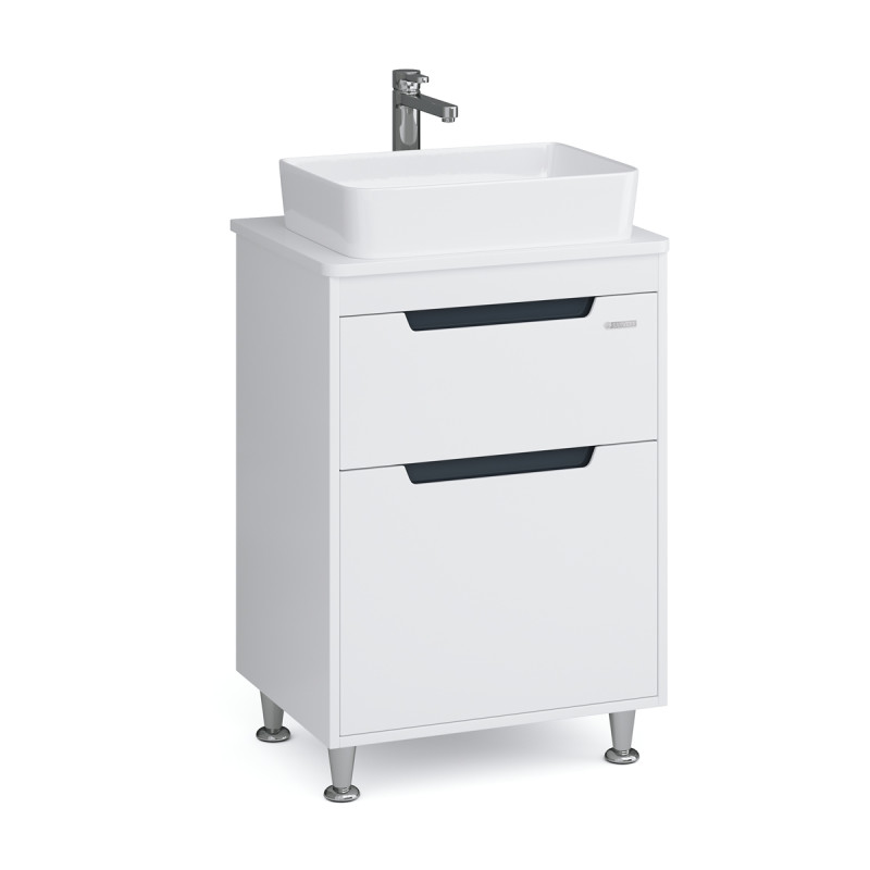 Тумба Sanwerk Greta 60 см с раковиной Rapid МДФ белый MV0000904