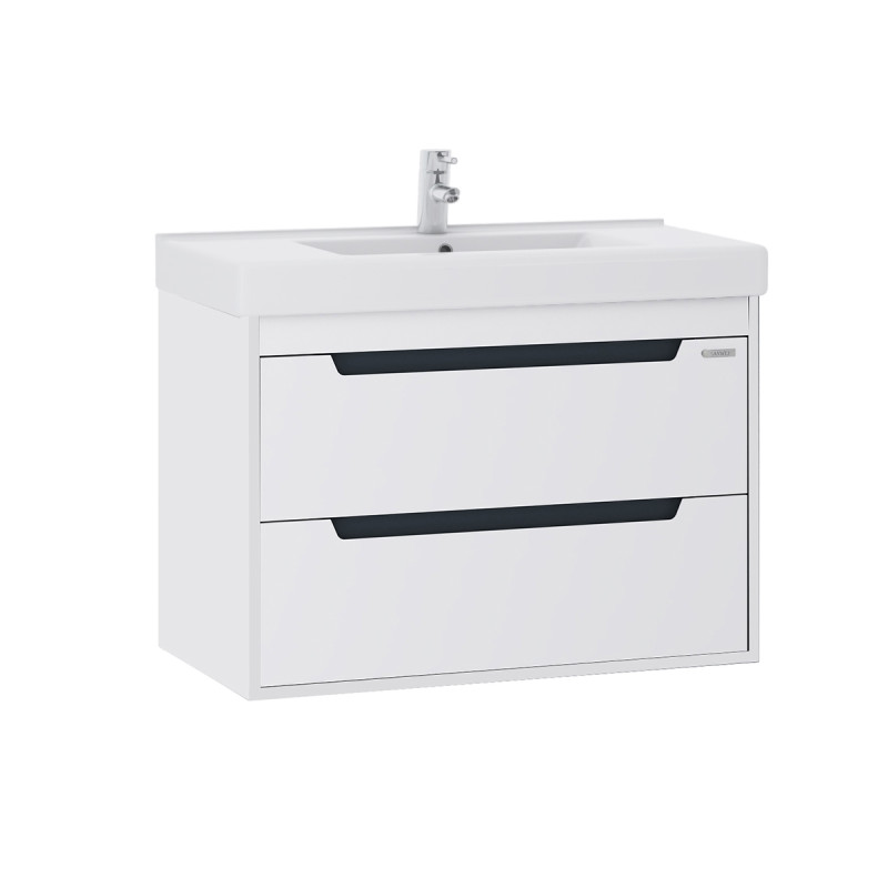 Тумба Sanwerk Greta Air 80 см с раковиной Принц МДФ белый MV0000915