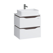 Тумба Sanwerk Alessa Air 60 см с раковиной Rapid МДФ белый/венге MV0000901