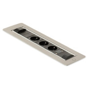 Блок розеток що обертається ASA Plastici Versaturn 3.0 3х220В+USB type А+С нержавіюча сталь 060.24F.00033