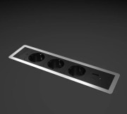 Блок розеток ASA Plastici Versaframe 3.0 3.0 3х220В+USB type А+С алюміній 060.40F.00007