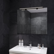 Зеркало для ванной Sanwerk Симпли Минима 80х65 см со светильником Led Смарт black AL 60 см ZS0000351