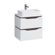 Тумба Sanwerk Alessa Air 60 см із раковиною Rapid МДФ білий/венге MV0000901