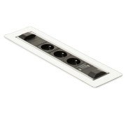 Вращающийся блок розеток ASA Plastici Versaturn 3.0 3х220В+USB type А+С белое стекло 060.24F.00032