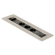 Вращающийся блок розеток ASA Plastici Versaturn 3.0 3х220В+USB type А+С нержавеющая сталь 060.24F.00033