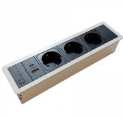 Блок розеток ASA Plastici Versaframe 3.0 3.0 3х220В+USB type А+С белый 060.40F.00008