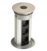 Выдвижной розеточный блок ASA Plastici VersaElite 3х220В+2xUSB type А+А алюминий/черный 060.05F.00007