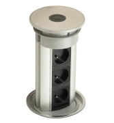 Висувний розетковий блок ASA Plastici VersaElite 3х220В+2xUSB type А+А алюміній/чорний 060.05F.00007