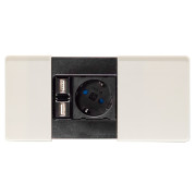 Встраиваемый модуль розеток ASA Plastici VersaPad 1x220В 2xUSB type А+А белый 060.08F.00001