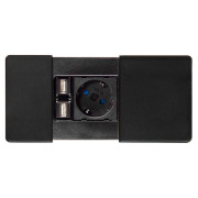 Встраиваемый модуль розеток ASA Plastici VersaPad 1x220В 2xUSB type А+А черный 060.08F.00002