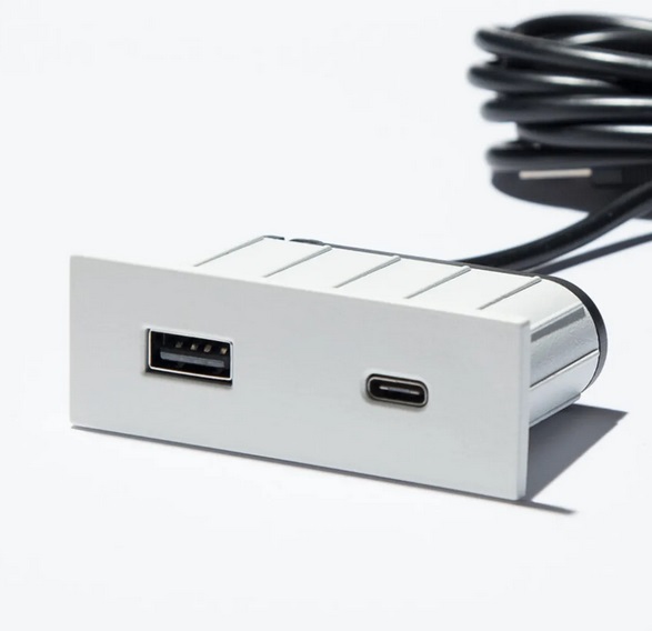 Мебельная USB-розетка ASA Plastici VersaPick USB 5V Type A+C белый матовый 060.29Z.00052