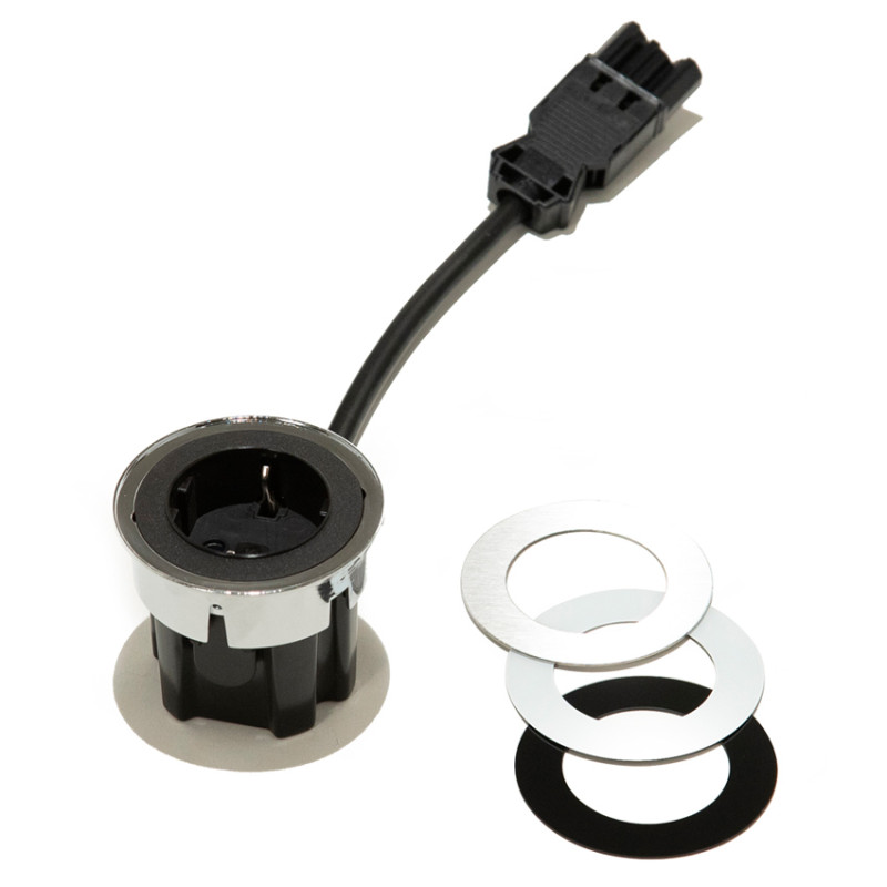 Розеточный блок ASA Plastici VersaDot Power 1x220В белый/черный/нержавеющая сталь 060.30F.00008