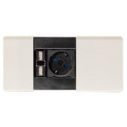 Встраиваемый модуль розеток ASA Plastici VersaPad 1x220В 2xUSB type А+А белый 060.08F.00001