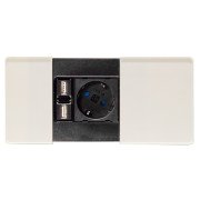 Встраиваемый модуль розеток ASA Plastici VersaPad 1x220В 2xUSB type А+А белый 060.08F.00001