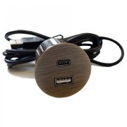 Мебельная USB-розетка ASA Plastici VersaPick USB 5V Type A+C состаренная бронза 060.29Z.00039