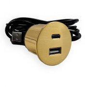 Мебельная USB-розетка ASA Plastici VersaPick USB 5V Type A+C золото 060.29Z.00040