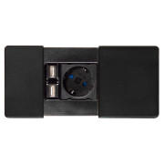 Встраиваемый модуль розеток ASA Plastici VersaPad 1x220В 2xUSB type А+А черный 060.08F.00002