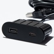 Мебельная USB-розетка ASA Plastici VersaPick USB 5V Type A+C матовый черный 060.29Z.00061