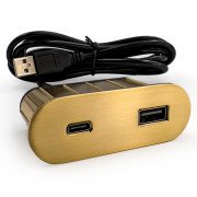 Мебельная USB-розетка ASA Plastici VersaPick USB 5V Type A+C золото 060.29Z.00064