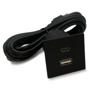 Мебельная USB-розетка ASA Plastici VersaPick USB 5V Type A+C матовый черный 060.29Z.00045