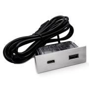 Меблева розетка USB ASA Plastici VersaPick USB 5V Type A+C нержавіюча сталь 060.29Z.00049