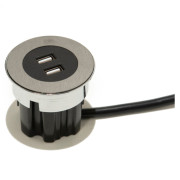 Мебельная USB-розетка ASA Plastici VersaDot USB 5V Type A+A нержавеющая сталь 060.30Y.00004