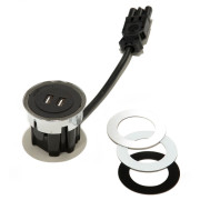 Меблева розетка USB ASA Plastici VersaDot USB 5V Type A+A білий/чорний/нержавіюча сталь 060.30Y.00008