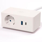 Розеточный блок ASA Plastici VersaQ 1х220В + беспроводная зарядка + USB type A+C белый 060.37F.00002