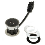 Меблева розетка USB ASA Plastici VersaDot USB 5V Type A+A білий/чорний/нержавіюча сталь 060.30Y.00008