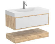 Тумба Miraggio Duo з раковиною Fly 1000 ДСП білий/дуб канзас 8814999