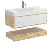 Тумба Miraggio Duo с раковиной Fly 1000 ДСП белый/дуб канзас 8814999