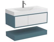 Тумба Miraggio Duo с раковиной Fly 1000 МДФ белый/камень зеленый 8814962