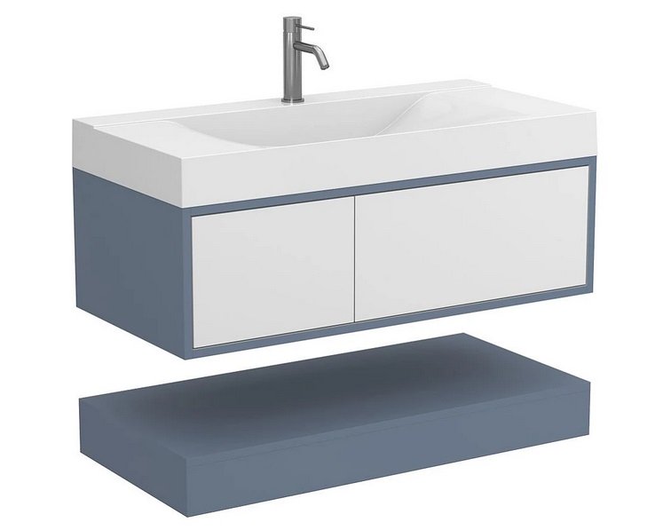 Тумба Miraggio Duo з раковиною Fly 1000 МДФ білий/сірий 8814989