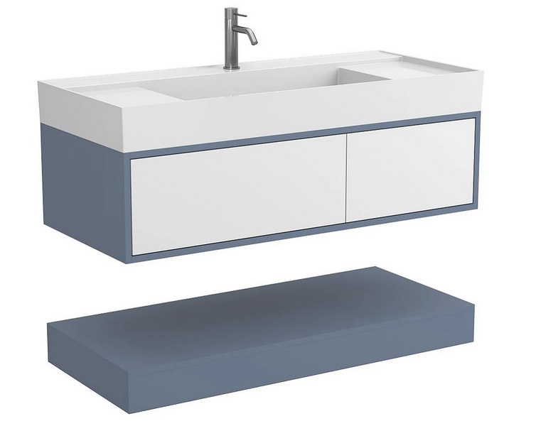 Тумба Miraggio Duo с раковиной Soul 1200 МДФ белый/серый 8814994