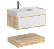 Тумба Miraggio Duo с раковиной Soul 800 ДСП белый/дуб канзас 8815001