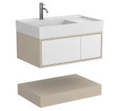 Тумба Miraggio Duo з раковиною Soul 800 МДФ білий/кашемір 8814981