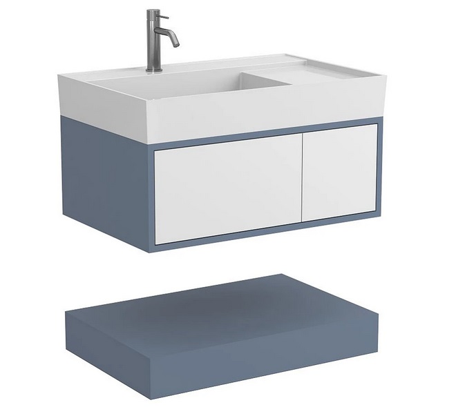 Тумба Miraggio Duo з раковиною Soul 800 МДФ білий/сірий 8814991